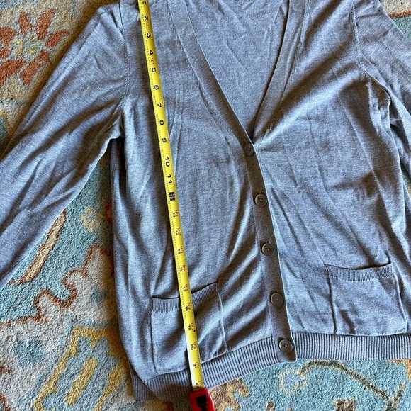 Talbots Women's Gray Cardigan Sweater Medium with Pockets - Picture 6 of 8